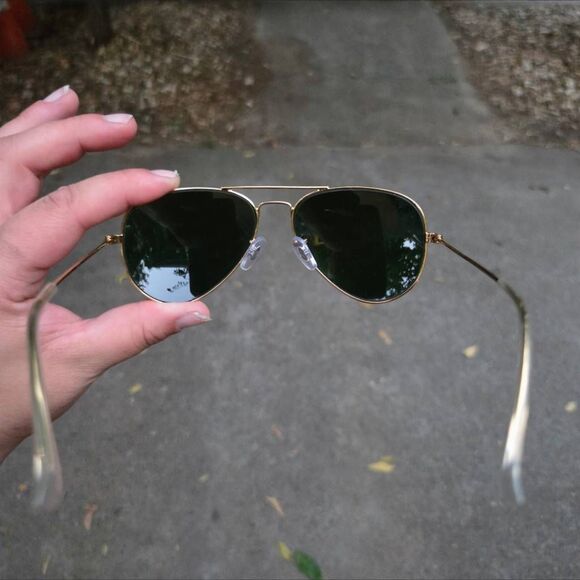 Ray-Ban Aviator Large Metal ll Polished Arista Gold G-15 Green Lens. RB3025. - Picture 5 of 6
